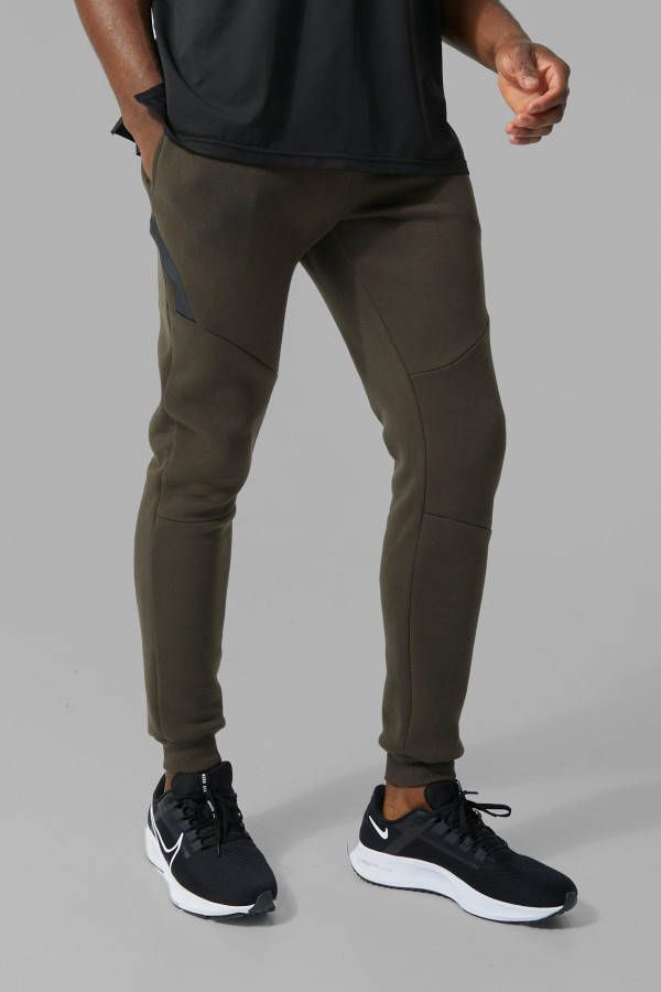 boohoo Man Active Fitness Joggingbroek Met Zak Detail, Khaki
