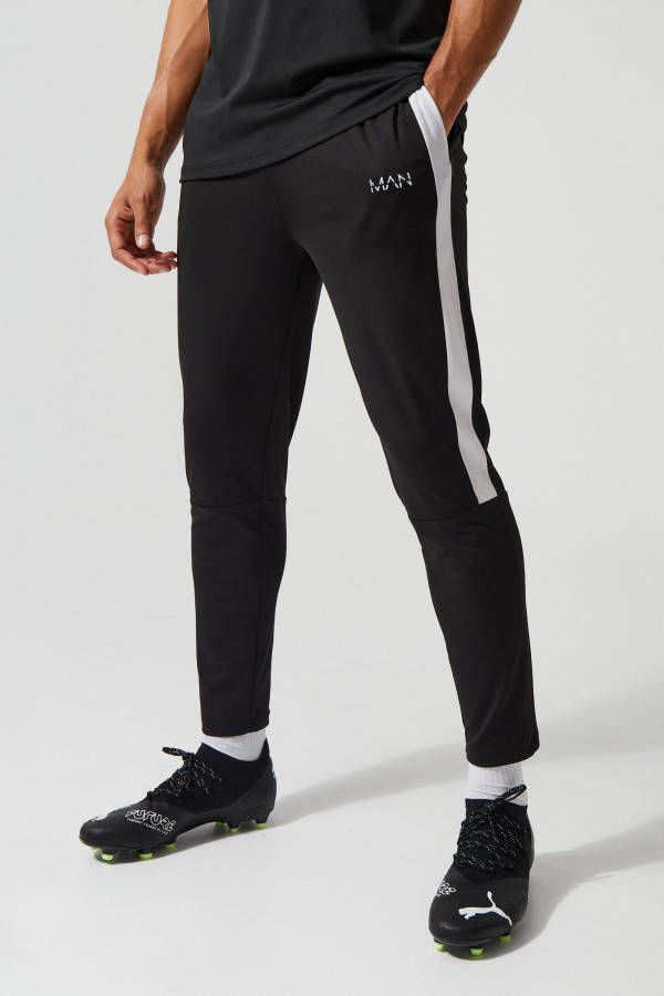 boohoo Man Active Performance Voetbal Joggingbroek, Black