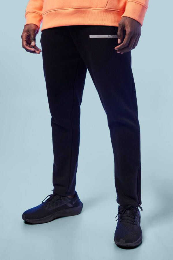 boohoo Man Active Toelopende Fitnesssbroek, Black