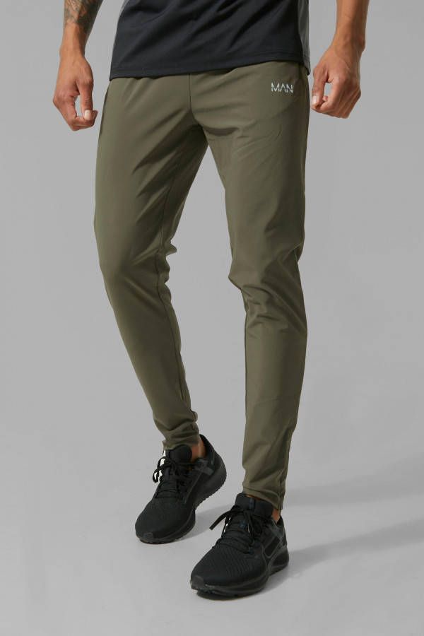 boohoo Man Active X Andrei Stretch Fitness Joggingbroek, Khaki