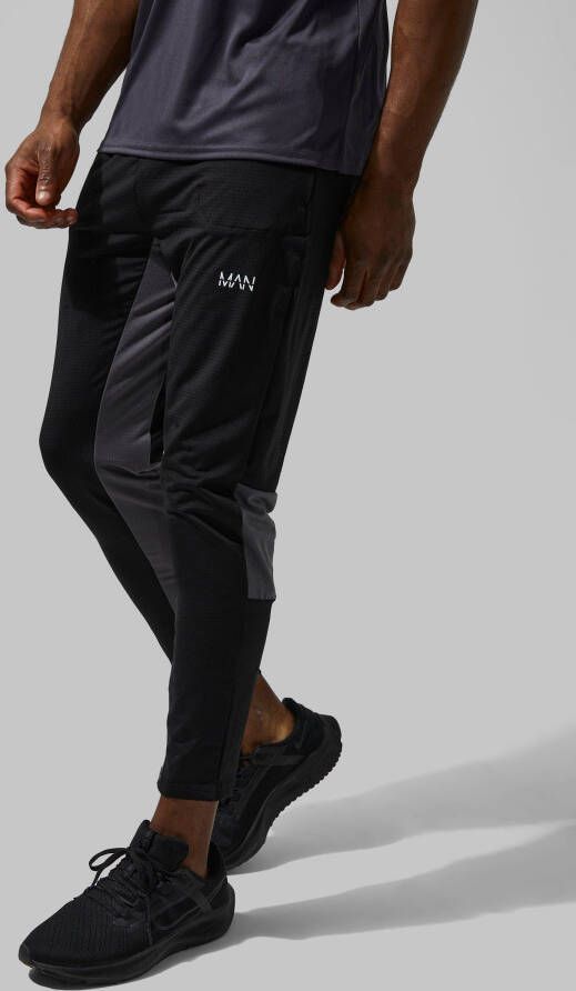 boohoo Man Sport Korte Contrasterende Ultra Stretch Joggingbroek, Black