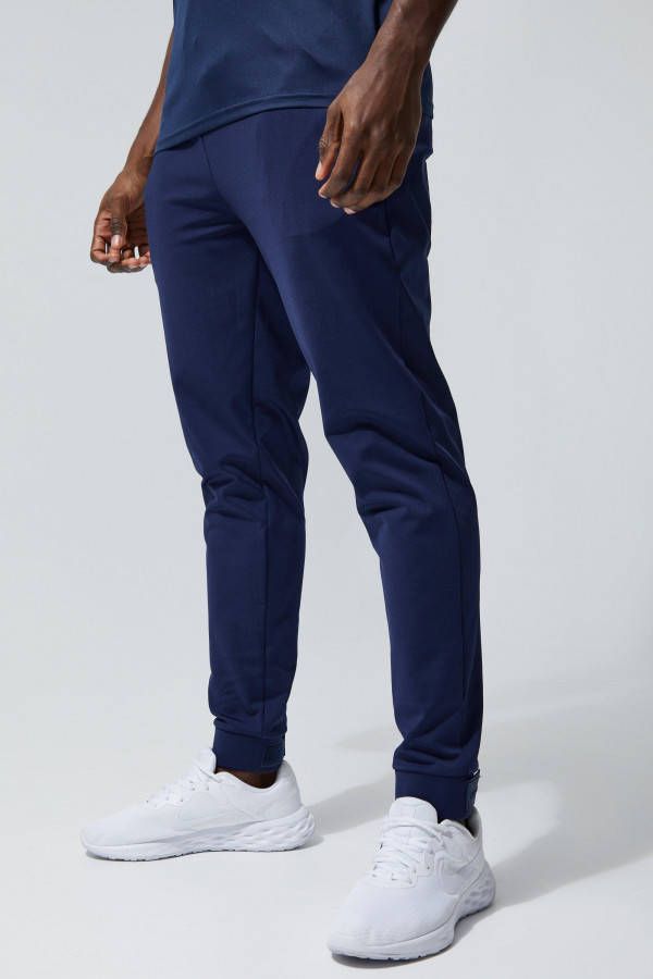 boohoo Man Sport Toelopende Performance Joggingbroek Met Klittenband, Navy