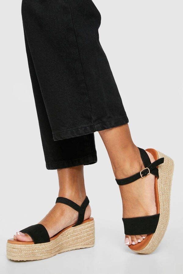 boohoo Middelhoge Tweedelige Sleehakken, Black