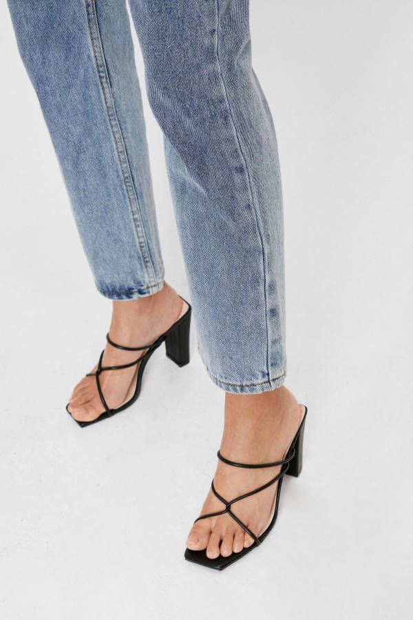 boohoo Nepleren Blokhakken Met Bandjes, Black