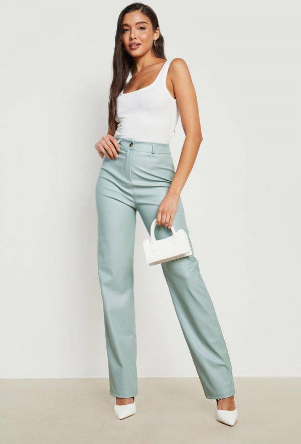 boohoo Nepleren Broek Met Rechte Pijpen, Grey