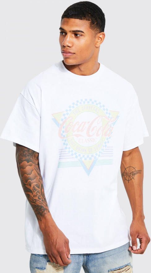 boohoo Oversized Gelicenseerd Coca Cola T Shirt, White