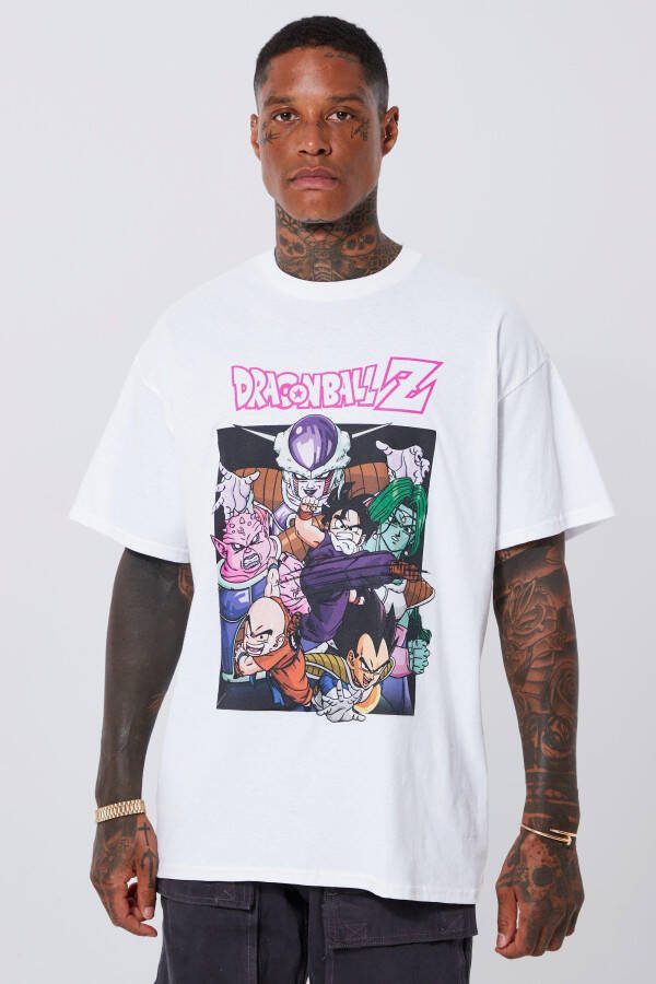 boohoo Oversized Gelicenseerd Dragonball Z T Shirt, White
