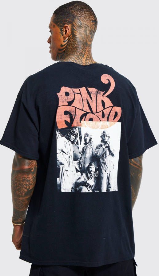 boohoo Oversized Gelicenseerd Pink Floyd T Shirt, Black