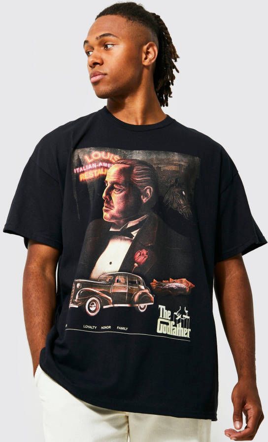 boohoo Oversized Gelicenseerd The Godfather T Shirt, Black