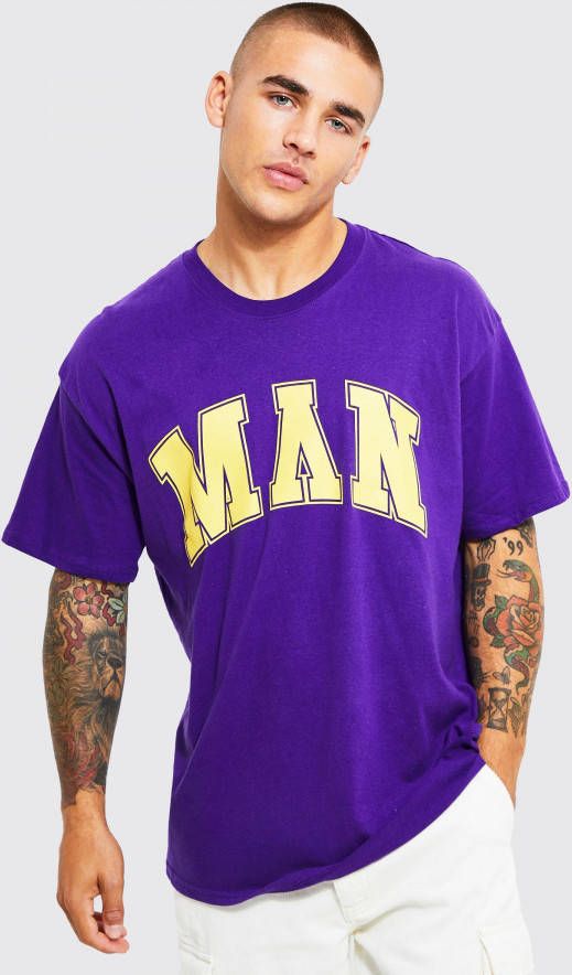 boohoo Oversized Man T Shirt, Purple