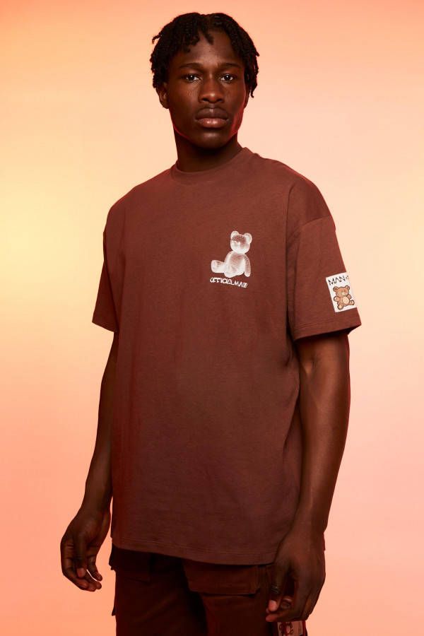 boohoo Oversized Teddy T Shirt, Chocolate