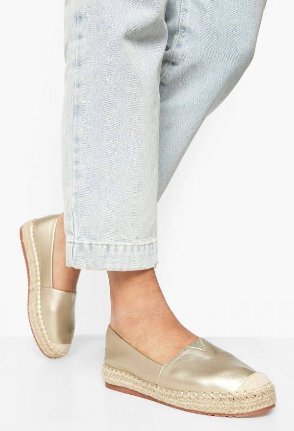 boohoo Stevige Espadrilles Met Kapneus, Gold