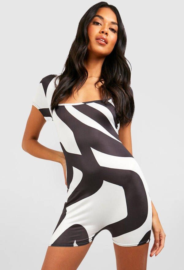 boohoo Swirl Print Unitard, Multi