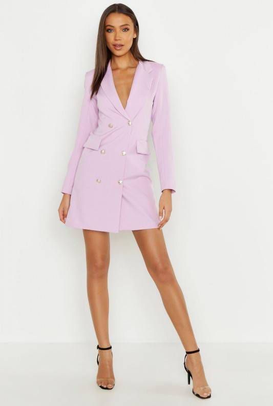 boohoo Tall Blazer Jurk, Lila