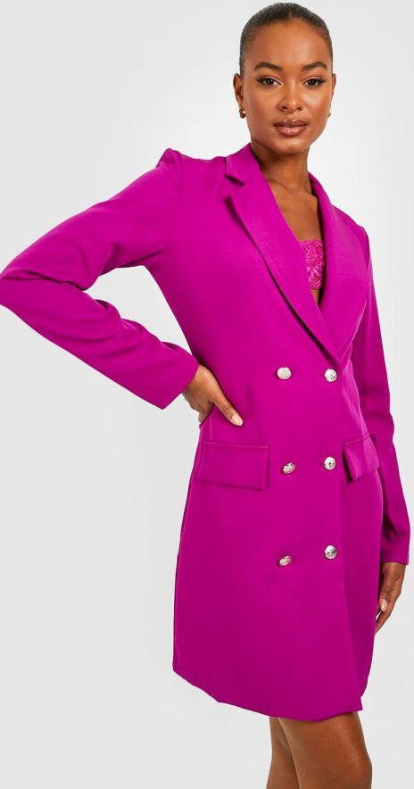 boohoo Tall Blazer Jurk Met Kanten Insert, Purple