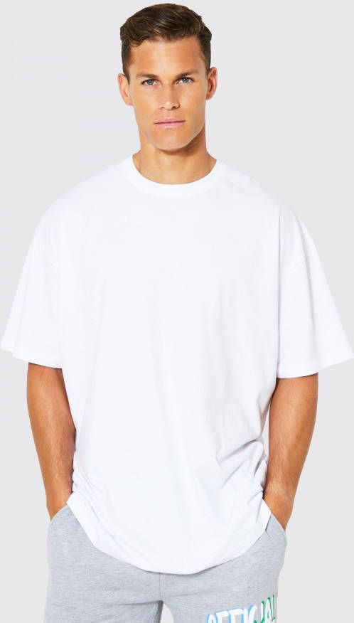 boohoo Tall Oversized Basic T Shirt Met Crewneck, White
