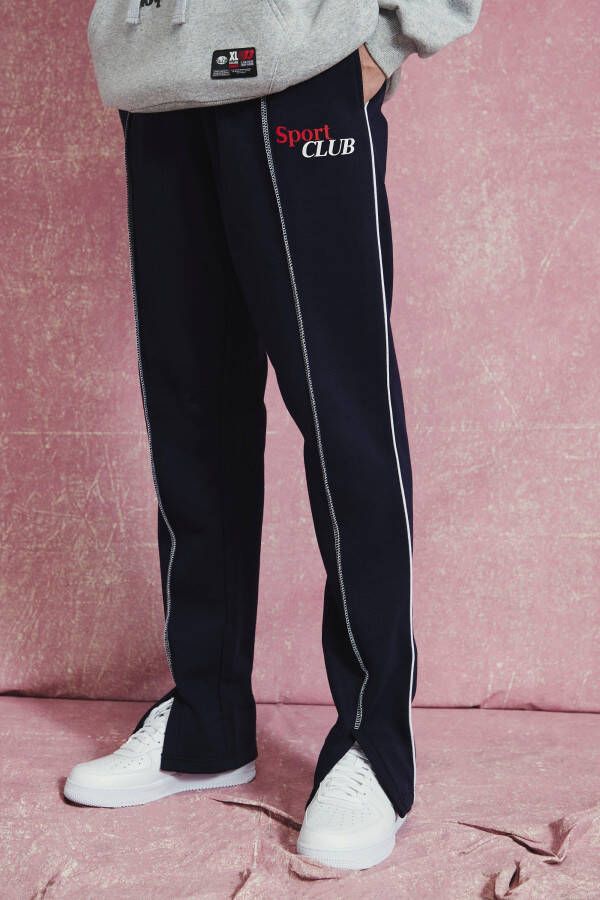 boohoo Tall Regular Fit Joggingbroek Met Split, Navy