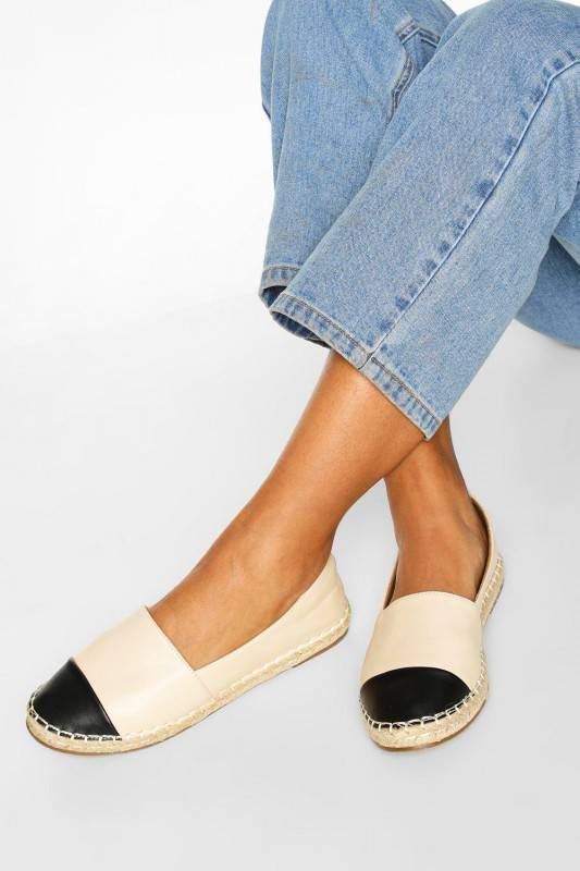 boohoo Basic Espadrilles Met Teenkap, Crè, me