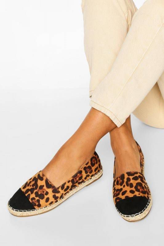 boohoo Basic Espadrilles Met Teenkap, Luipaard
