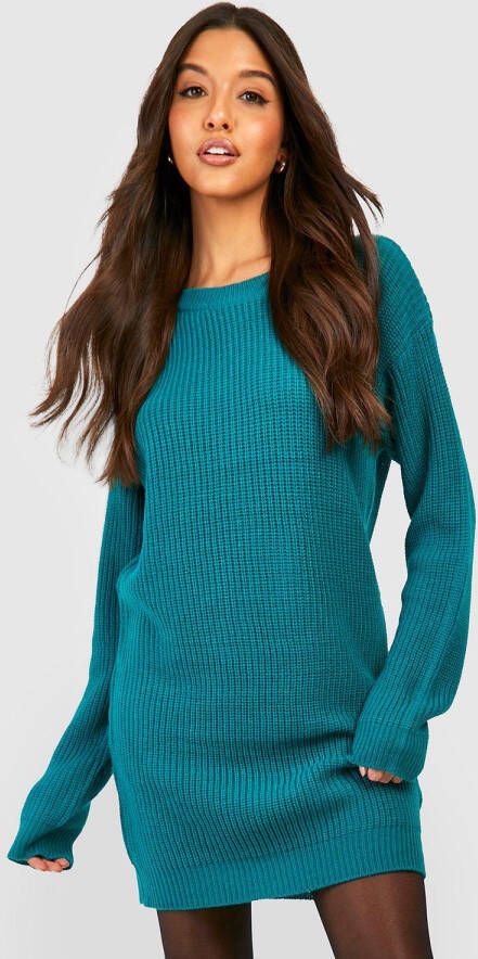 boohoo Trui Jurk Met Crewneck, Teal