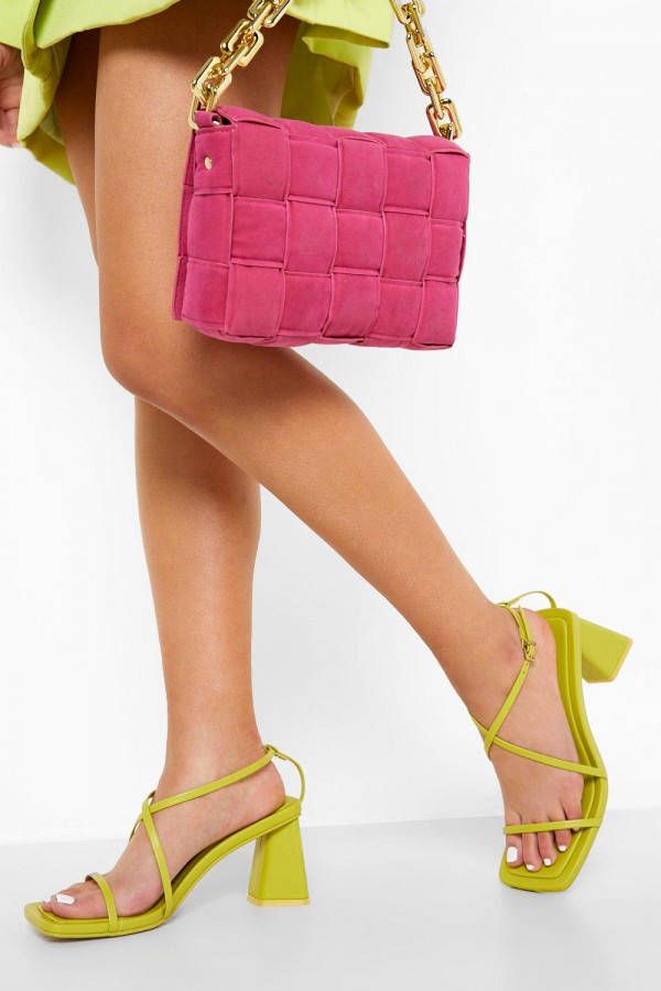 boohoo Tweedelige Hakken Met Gewatteerde Zolen, Lime