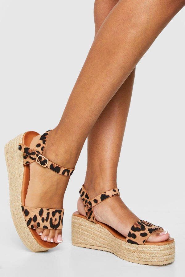 boohoo Tweedelige Middellange Luipaardprint Sleehakken, Leopard
