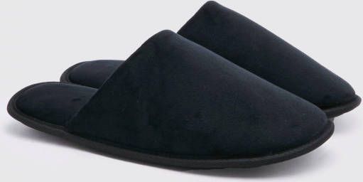 boohoo Velours Sloffen, Black