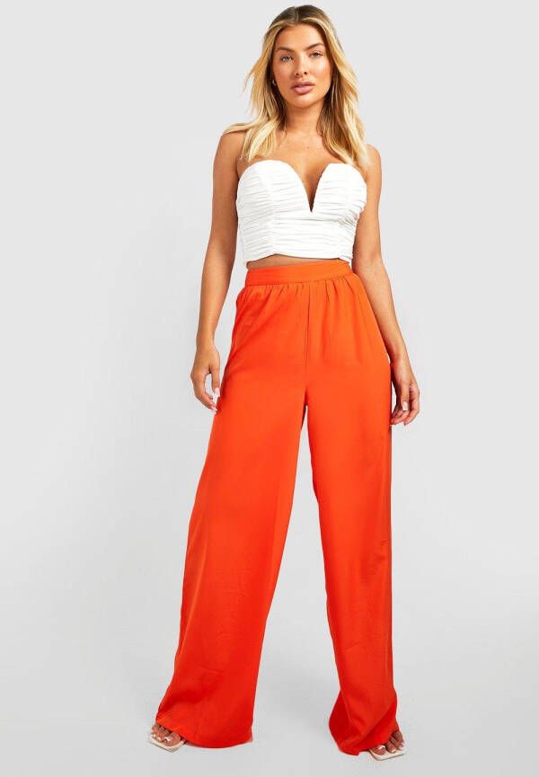 boohoo Wide Leg Broek, Orange