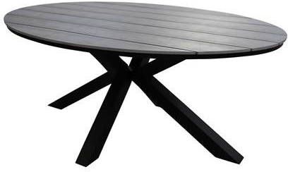 4 Seizoenen Tuinmeubelen Cyprus ovale polywood tuintafel 220cm Grey