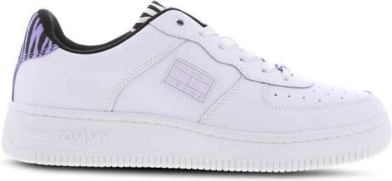 TOMMY JEANS Sneakers met sleehak WMNS BASKET WILD ANIMAL CUPSOLE met contrastbeleg in zebra look