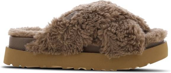 Ugg Fuzz Sugar Cross Slide in Hickory,, Sustainable