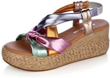 alba moda Sandaaltje met gekruiste bandjes Lichtbruin/Roze/Zilverkleur