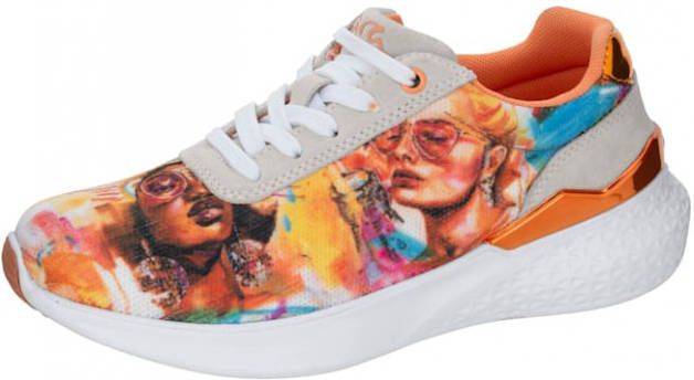 Ara Sneaker met print van het kunstenaarsduo DeCaSa Oranje/Multicolor