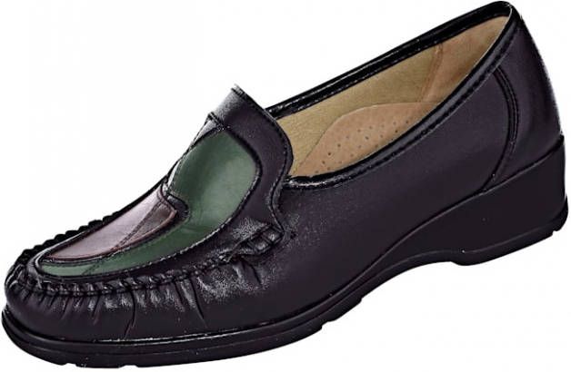 Naturläufer Instapper met karakteristieke mocassinnaad Zwart