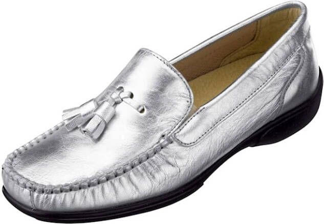 Naturläufer Mocassin met karakteristieke mocassinnaad Zilverkleur/Zilvergrijs