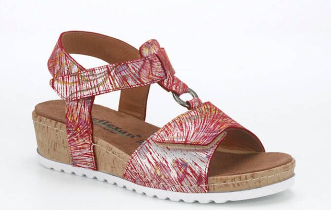 Naturläufer Sandaaltje met klittenband Rood/Multicolor