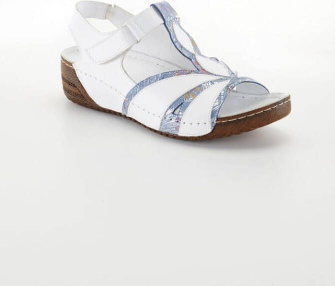 Naturläufer Sandaaltje met klittenband Wit/Gecombineerd