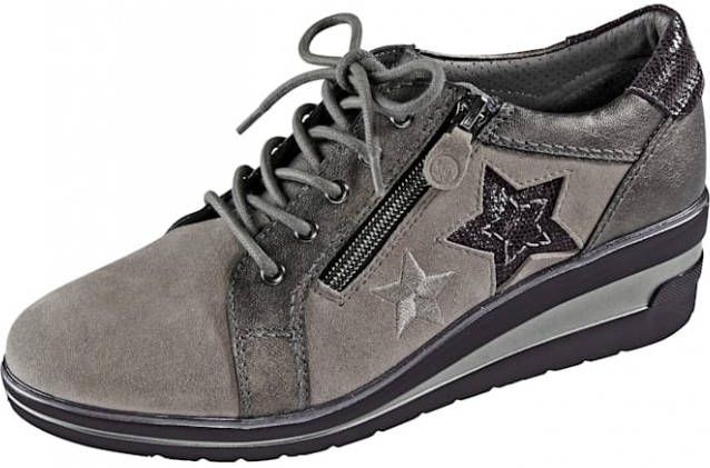 Naturläufer Veterschoen met sterrenapplicatie Grijs