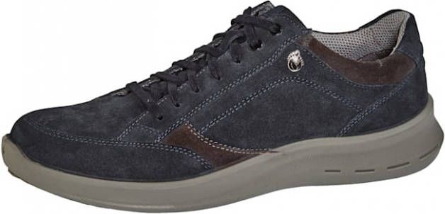 Naturläufer Veterschoen met subtiel metalen logo Marine