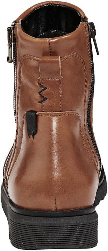 Waldläufer Enkellaarsje met rits aan beide kanten Cognac