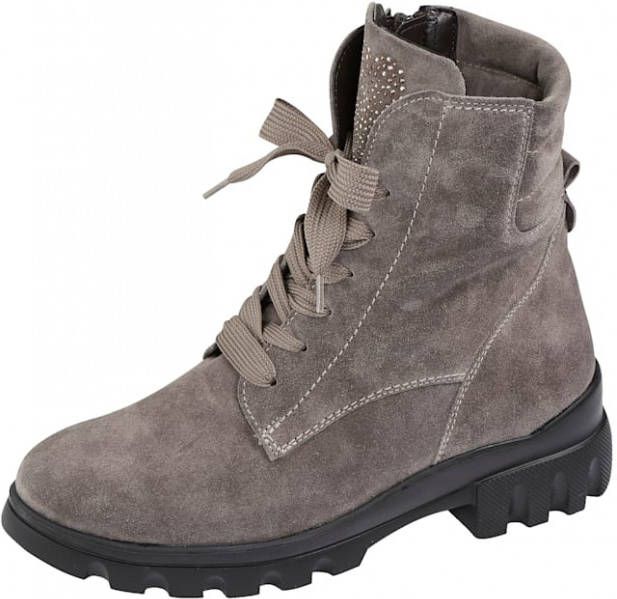 Waldläufer Hoge veterschoen met luchtgepolsterde zool Taupe