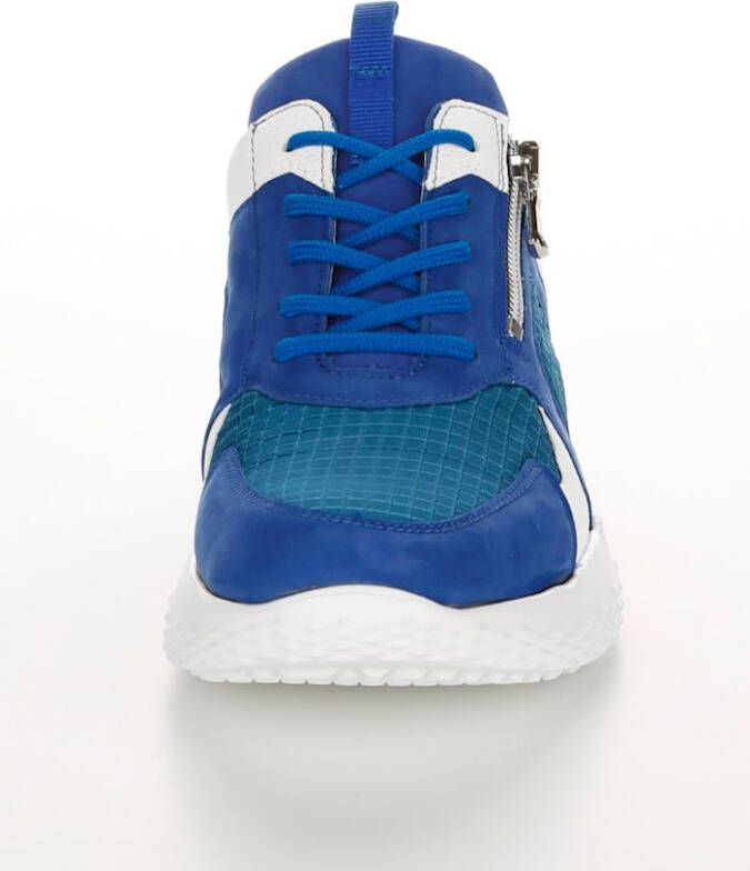 Waldläufer Veterschoen met rits opzij Blauw/Wit