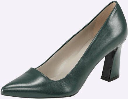 Pumps in donkergroen van heine