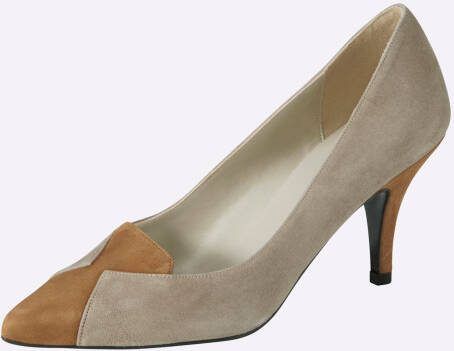 Pumps in taupe/cognac van heine