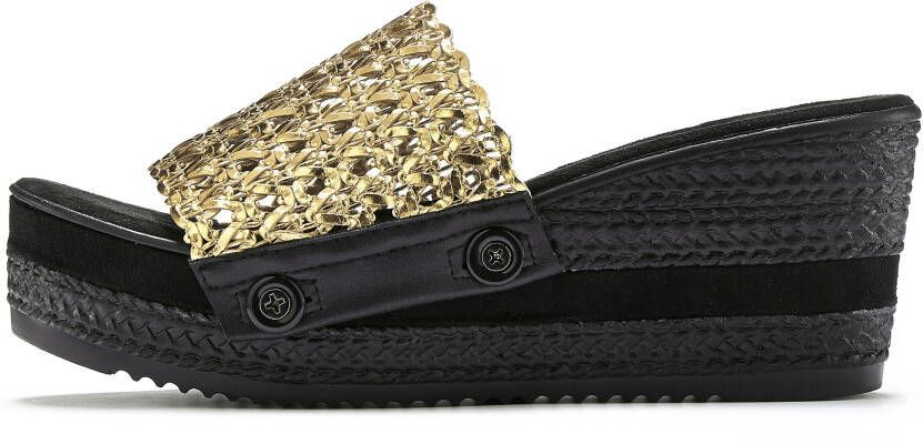 Slippers in goudkleurig/pink/turquoise/wit/zwart van LASCANA