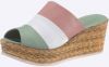 Slippers in mint/roze gestreept van Andrea Conti online kopen