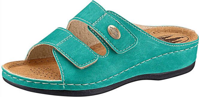 Slippers in turquoise van Franken Schuhe