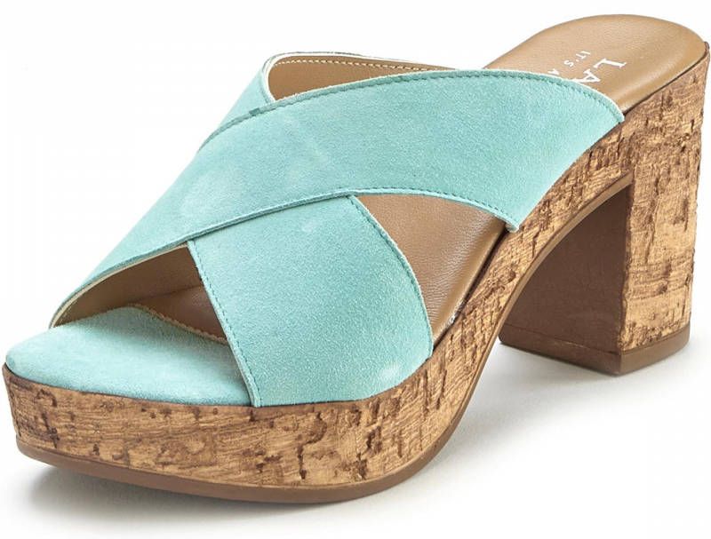 Slippers in turquoise van LASCANA