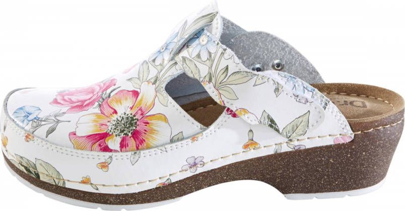 Slippers in wit/rood van Dr. Feet