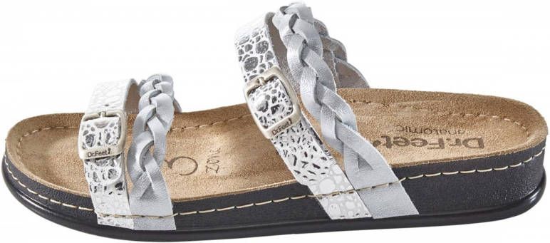 Slippers in zilverkleur van Dr. Feet